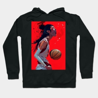 Painting Woman Dribbling Basketball Hoodie